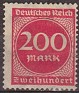 Germany 1922 Numbers 200 Mark Red Scott 230